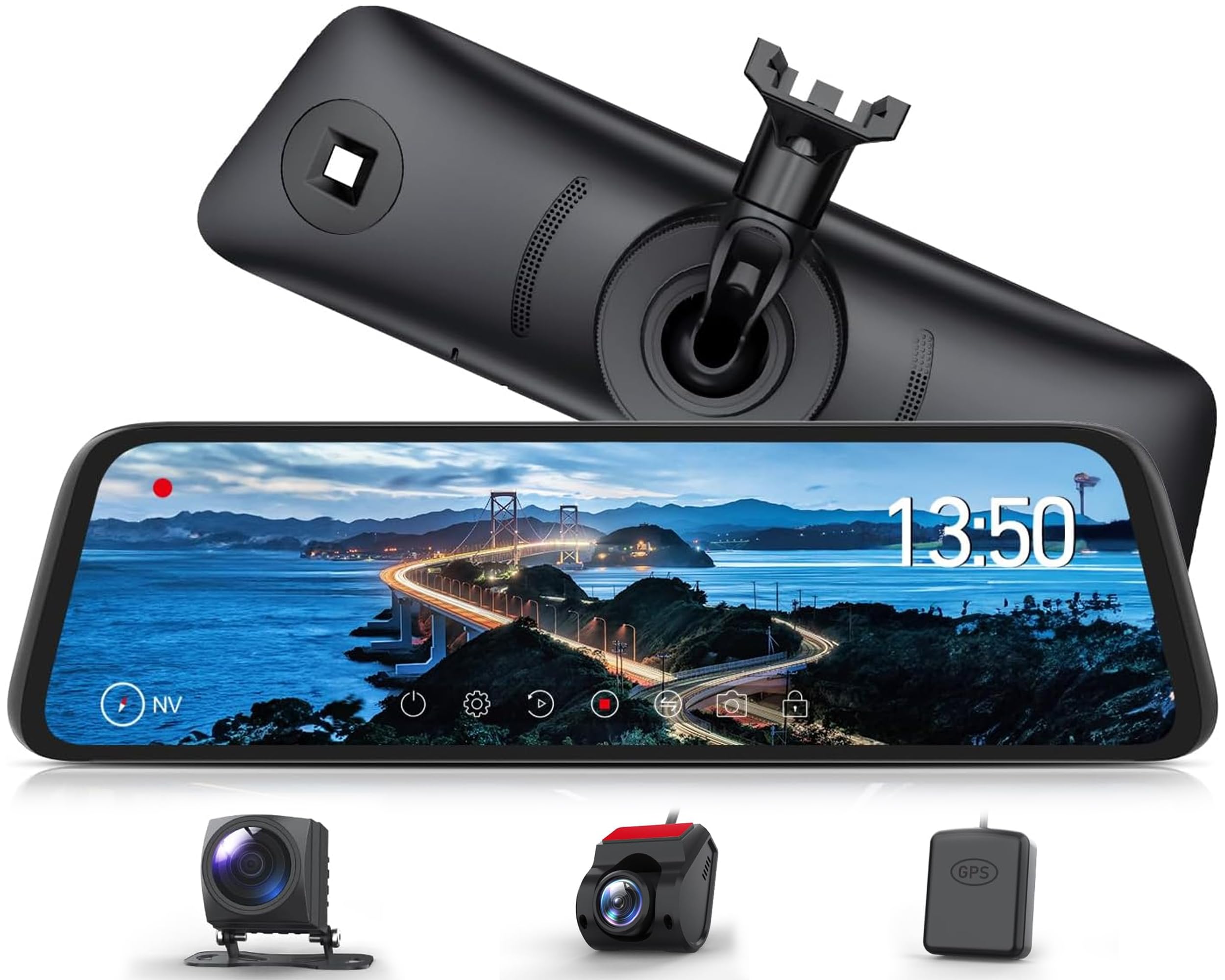 AUTO-VOX T9 Pro ドライブレコーダー ミラー型 前後カメラ 分離式